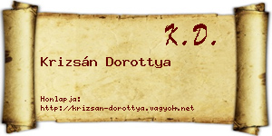 Krizsán Dorottya névjegykártya