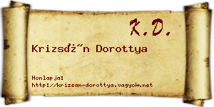 Krizsán Dorottya névjegykártya